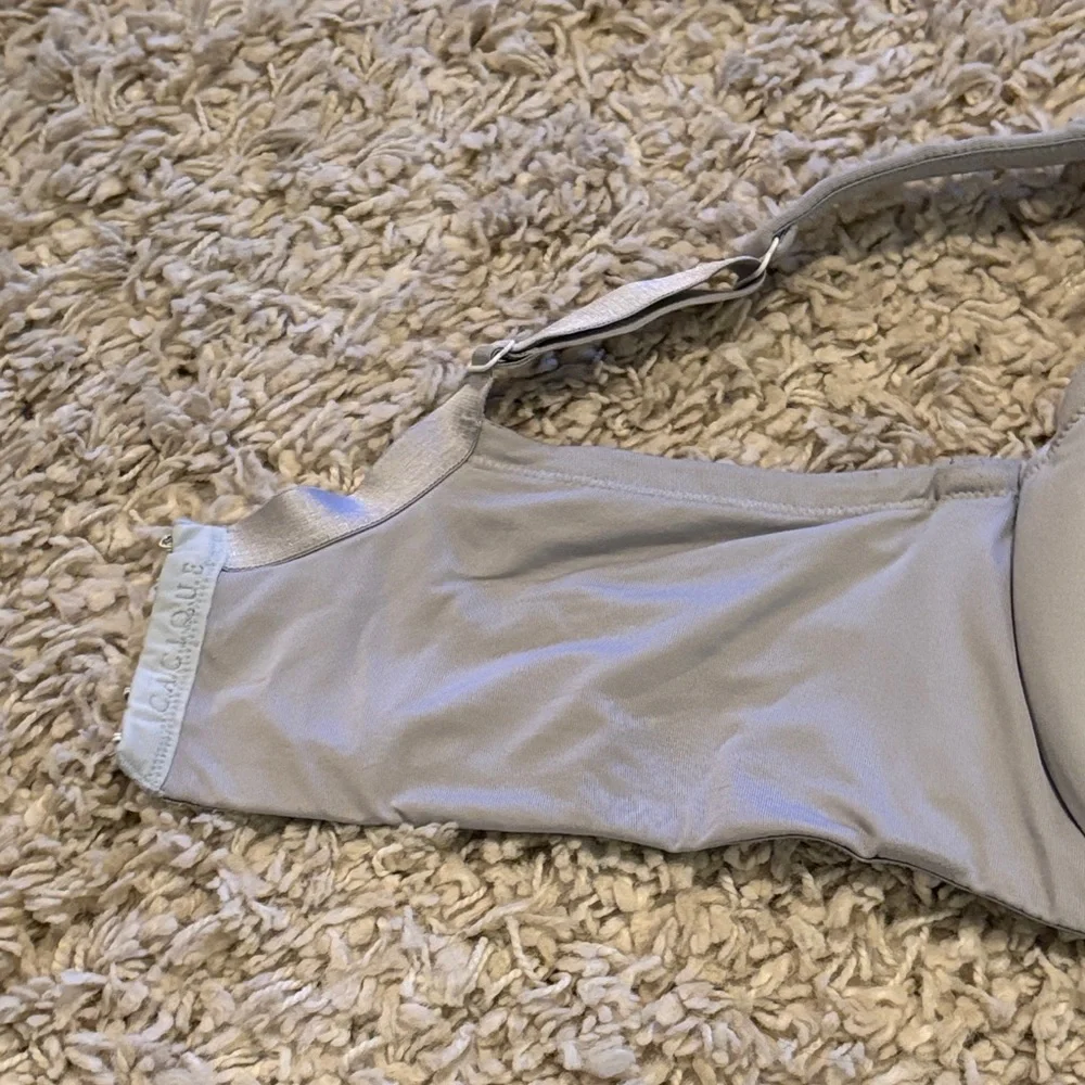 Cacique Blue and White Lace Accent Bra